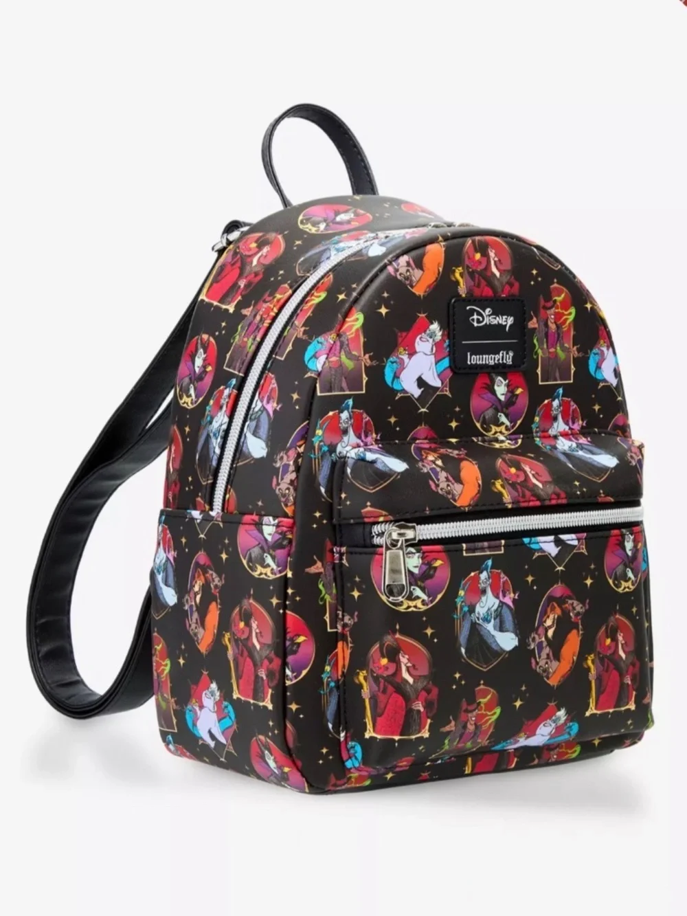 Loungefly Disney Villains Portrait Stars Mini Backpack NWT